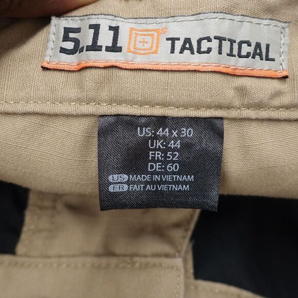 5.11 Tactical Cargo Pants Men's 40 X 30 Khaki Polyester Mid-Rise Straight Leg - Picture 6 of 8